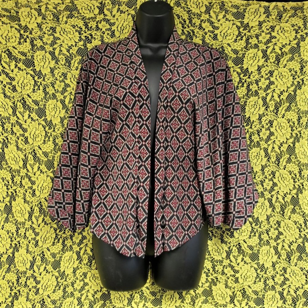 Boho Printed Batwing Kimono Cover Up